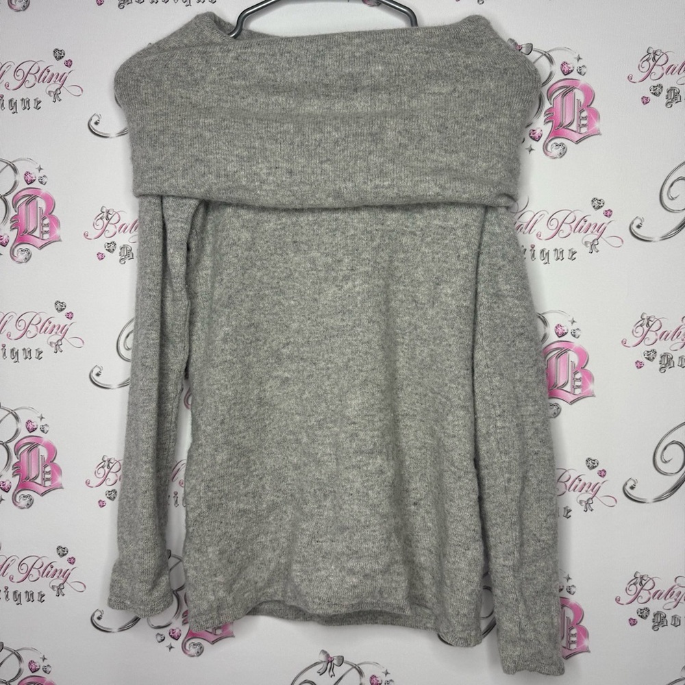 Sundance sweater off shoulder cashmere grey light soft cozy versatile wear